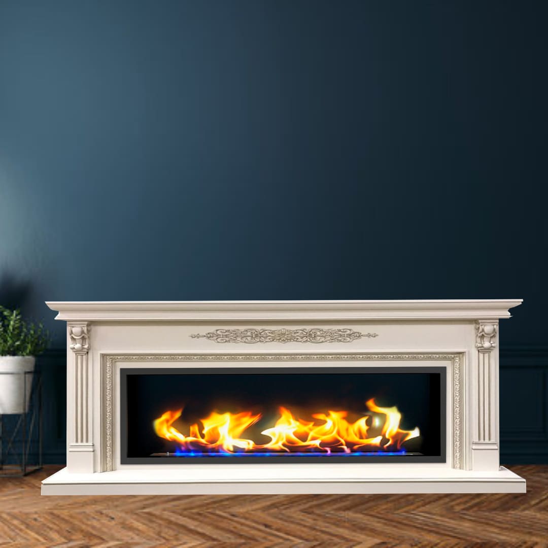 Биокамин в линейном портале "Русский огонь" Джоконда с декоративным стеклом (стемалитом) по цене 105 650 руб.