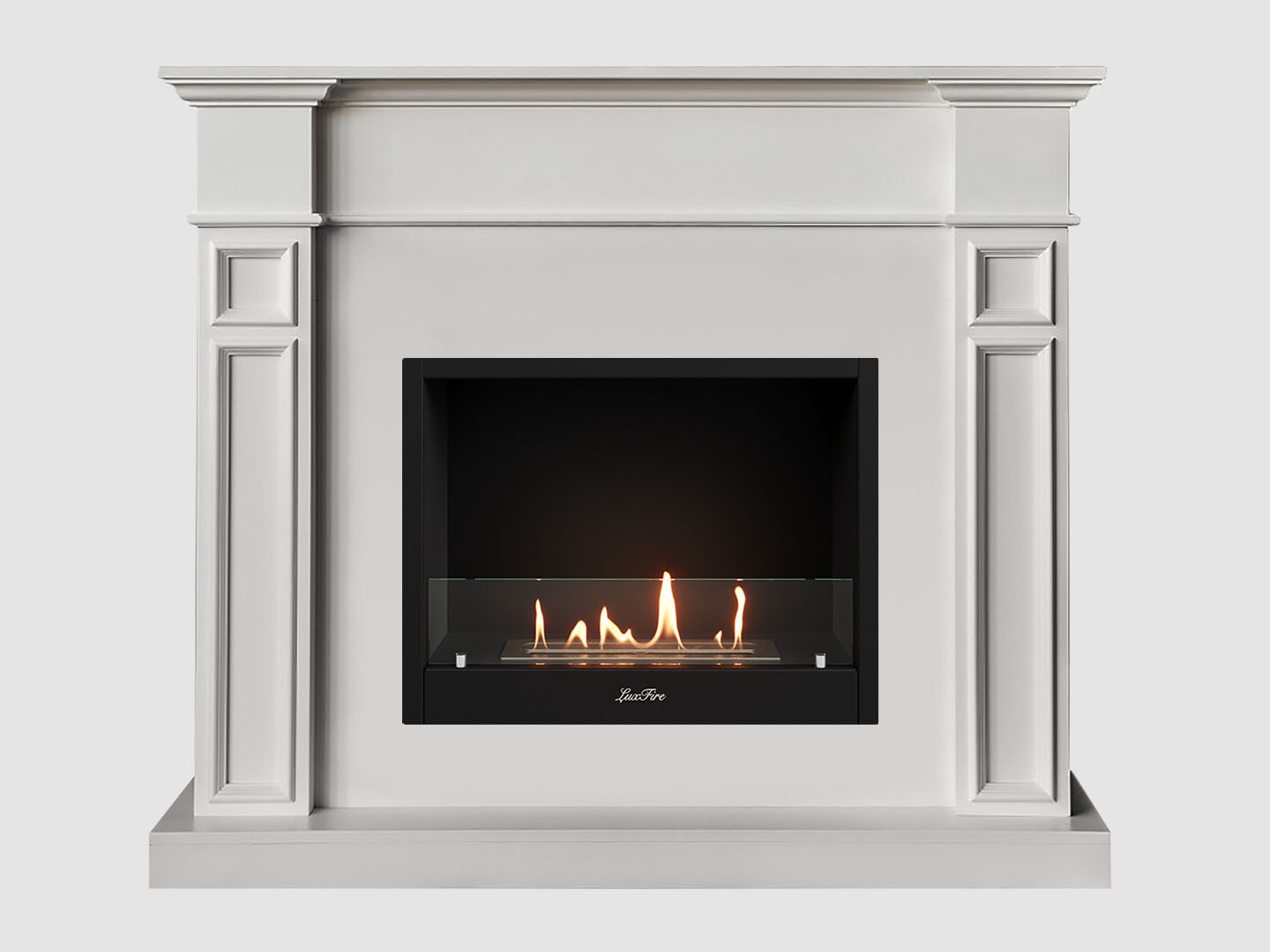 Каминный портал МДФ "Бертино 1240" с биокамином Lux Fire "Фаер Бокс 1 - 30" (белый) Каминный портал МДФ "Бертино 1240" с биокамином Lux Fire "Фаер Бокс 1 - 30" (белый) по цене 78 400 руб.