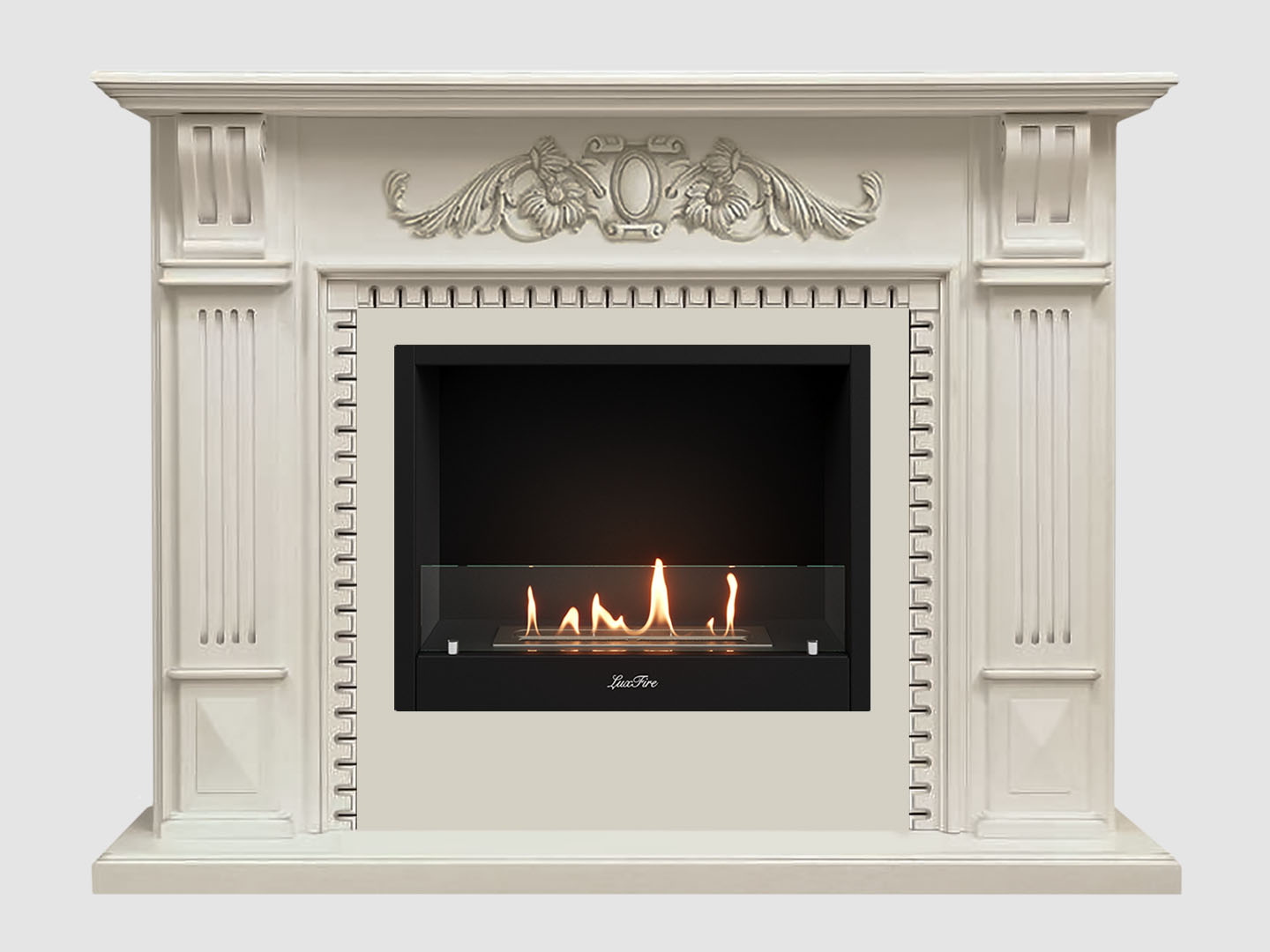 Каминный портал МДФ "Белфаст Люкс 1550" с биокамином Lux Fire "Фаер Бокс 1-30" (белый) Каминный портал МДФ "Белфаст Люкс 1550" с биокамином Lux Fire "Фаер Бокс 1-30" (белый) по цене 102 400 руб.