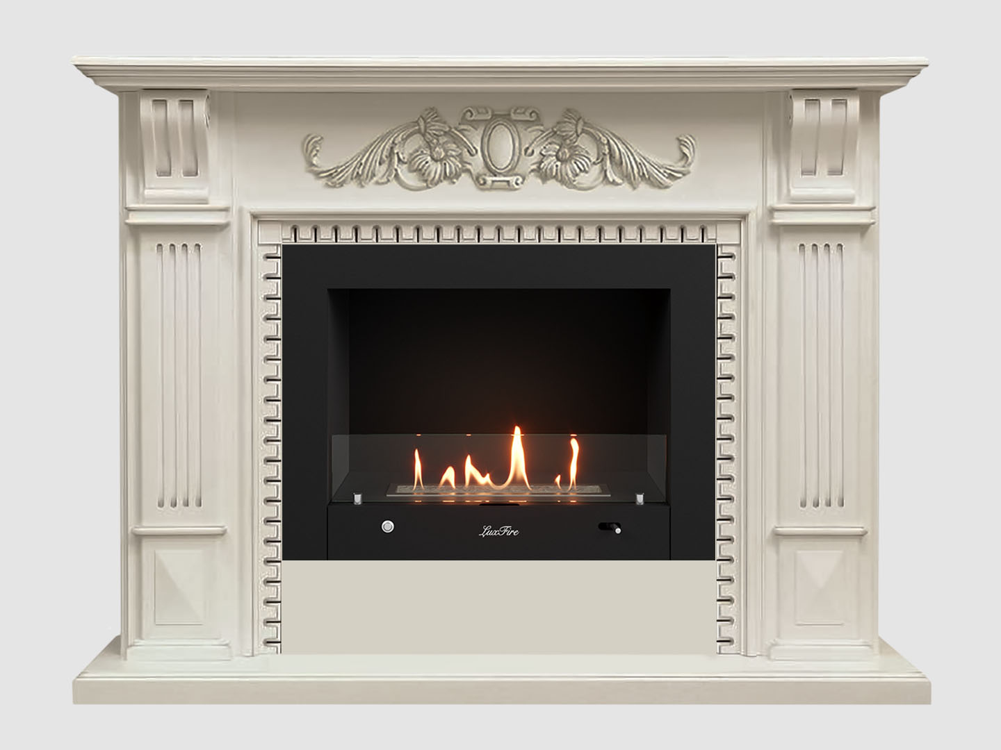 Каминный портал МДФ "Белфаст Люкс 1350" с биокамином Lux Fire "Фаер Бокс 4-25.5" (белый) Каминный портал МДФ "Белфаст Люкс 1350" с биокамином Lux Fire "Фаер Бокс 4-25.5" (белый) по цене 137 900 руб.