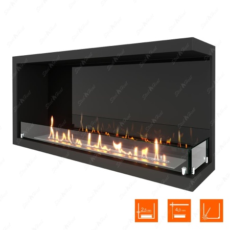 Биокамин угловой SteelHeat Leader 1000 правый стекло + стемалит по цене 48 939 руб.