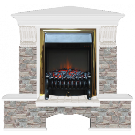 Бостон К Грот цветной угловой (белый)+Fobos Brass